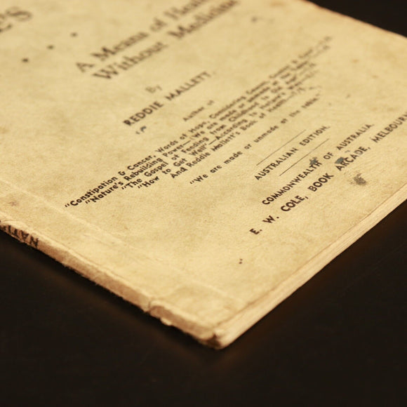 c1920 Nature's Way Health Without Medicine Antique Australian Health Book