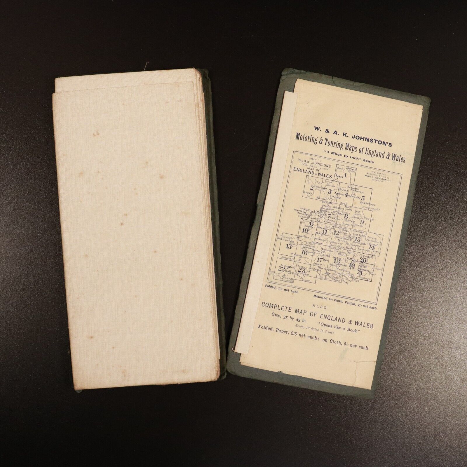 c1930 Johnston's Motoring & Touring Map Of Scotland Antique Map Travel Book