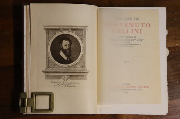Life Of Benvenuto Cellini - 1927 - Antique Italian History Books 2 Vol Set