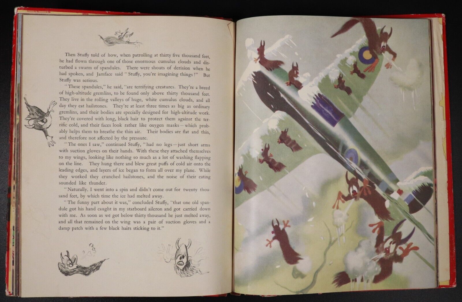 1943 The Gremlins From Walt Disney by Roald Dahl Antique Childrens Book R.A.F.