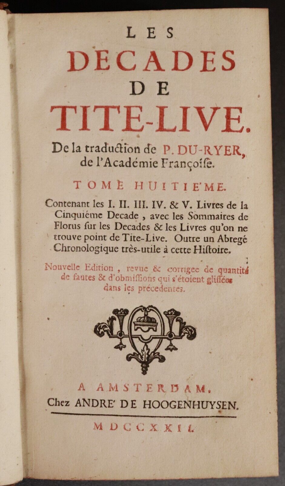 1722 Les Decades De Tite-Live Traduction Du Ruyer Roman History Antique Book