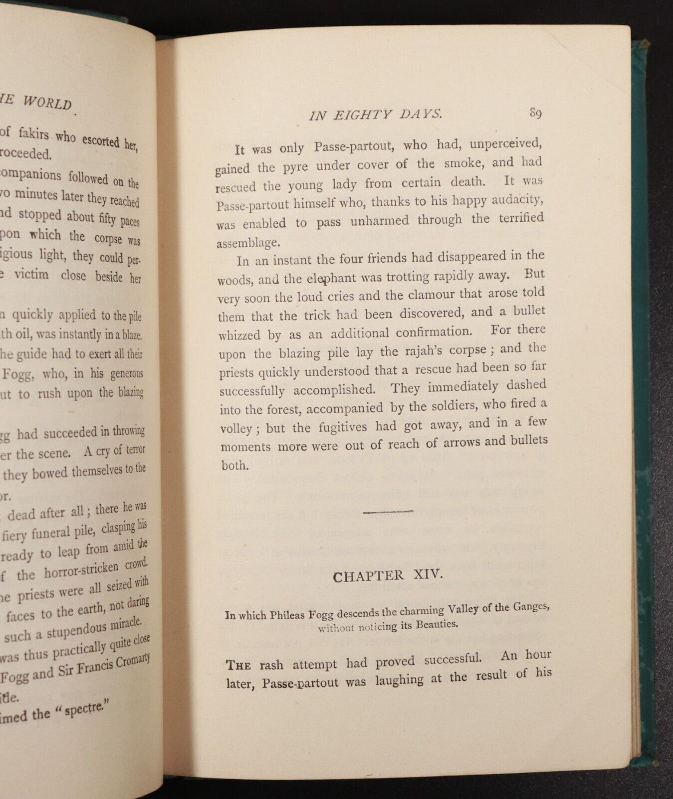 c1910 Round The World In Eighty Days by Jules Verne Antique Fiction Book