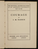 1922 Courage by J.M. Barrie Rectoral Address At St Andrews Antique Book-2