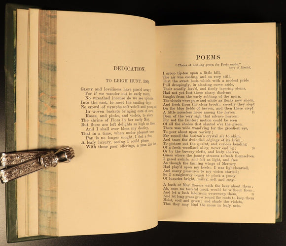 The Poetical Works Of John Keats 1931 Antique British Poetry Book Leather Bind