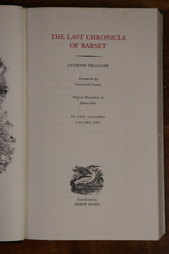 1969 2vol The Last Chronicle Of Barset Anthony Trollope Vintage Fiction Book Set