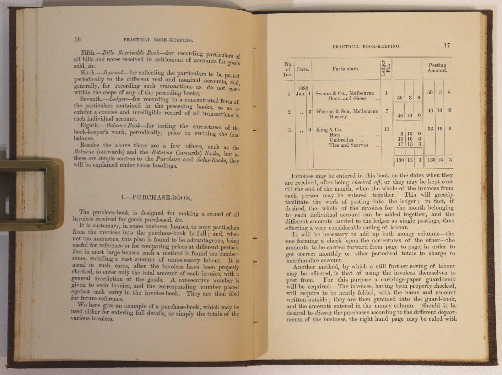 1882 Practical Book-Keeping by J Scouller Australian Finance History Book