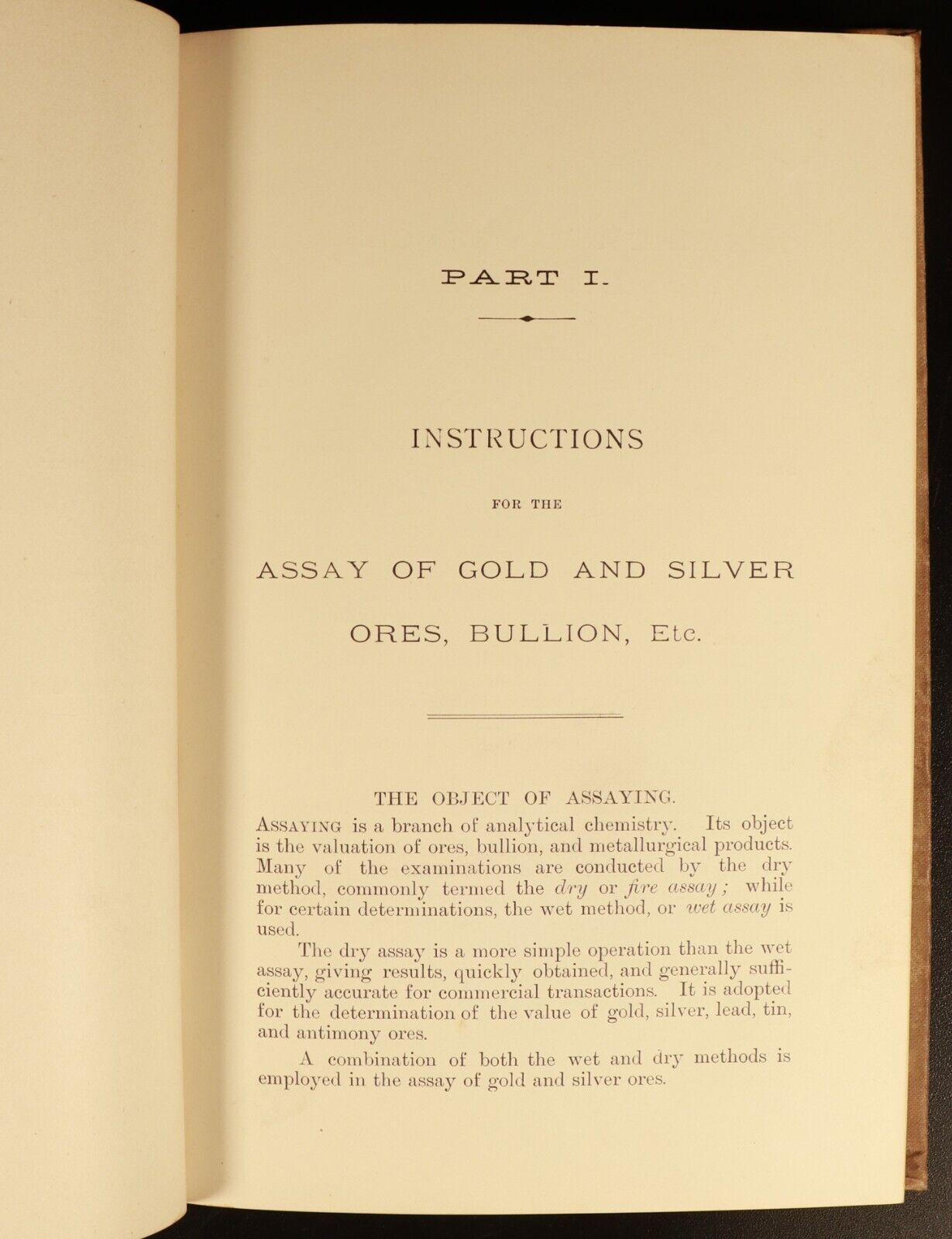 1896 Assaying & Practical Chemistry by J Park Antique Gold Mining Reference Book