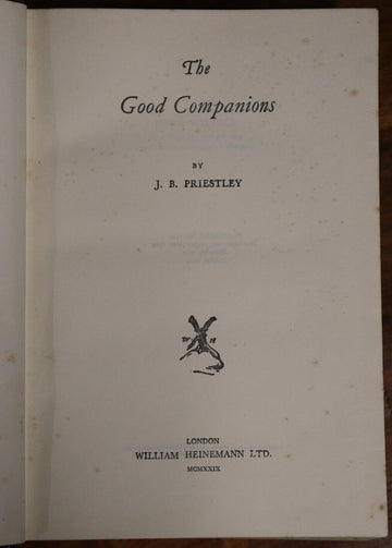 1929 The Good Companions by JB Priestley Antique British Fiction Book - 0