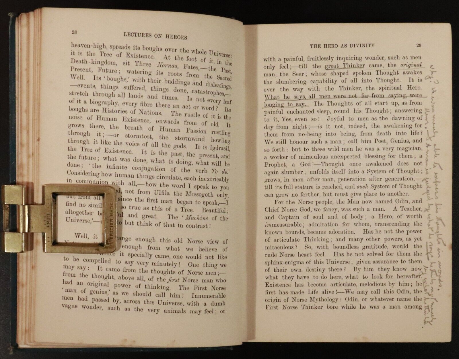 1907 Heroes Hero Worship & Heoric In History by Thomas Carlyle Antique Book