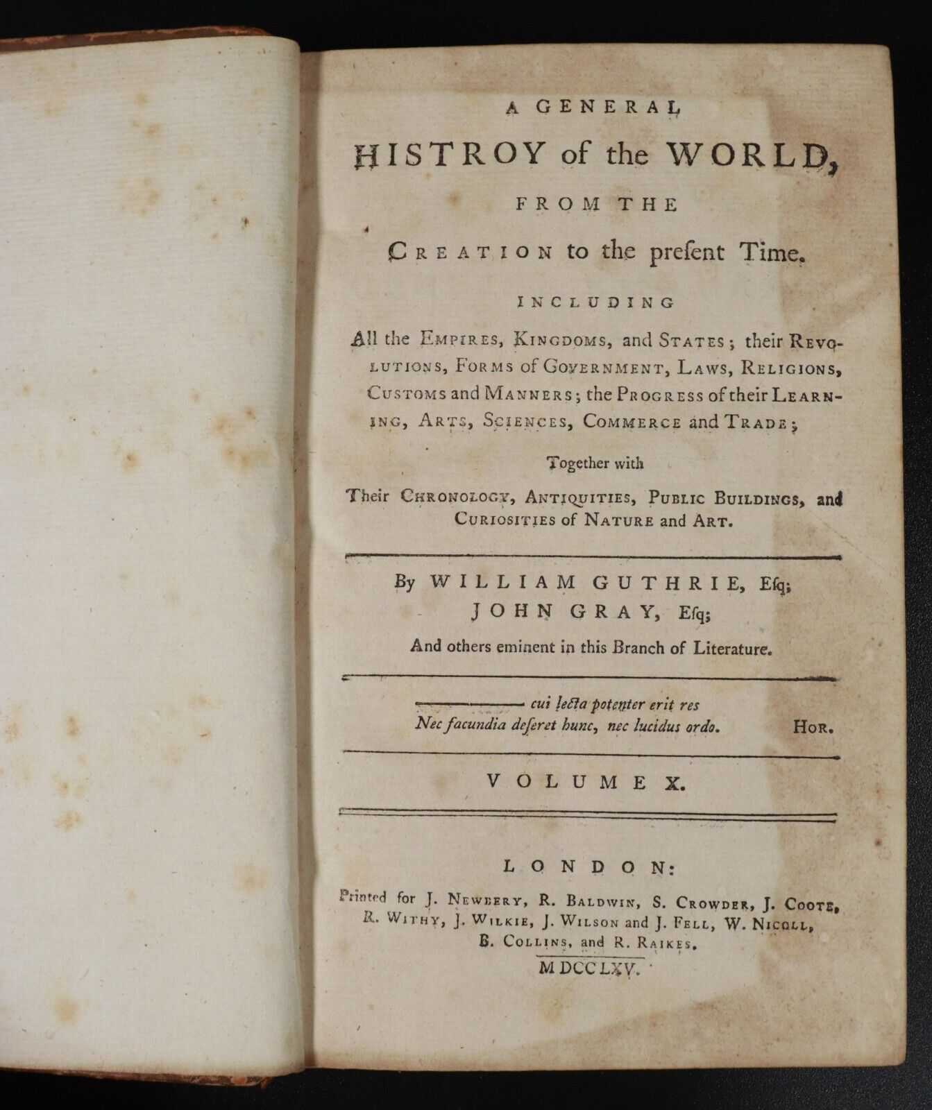 1764 12vol A General History Of The World by W. Guthrie Antiquarian Books J Gray