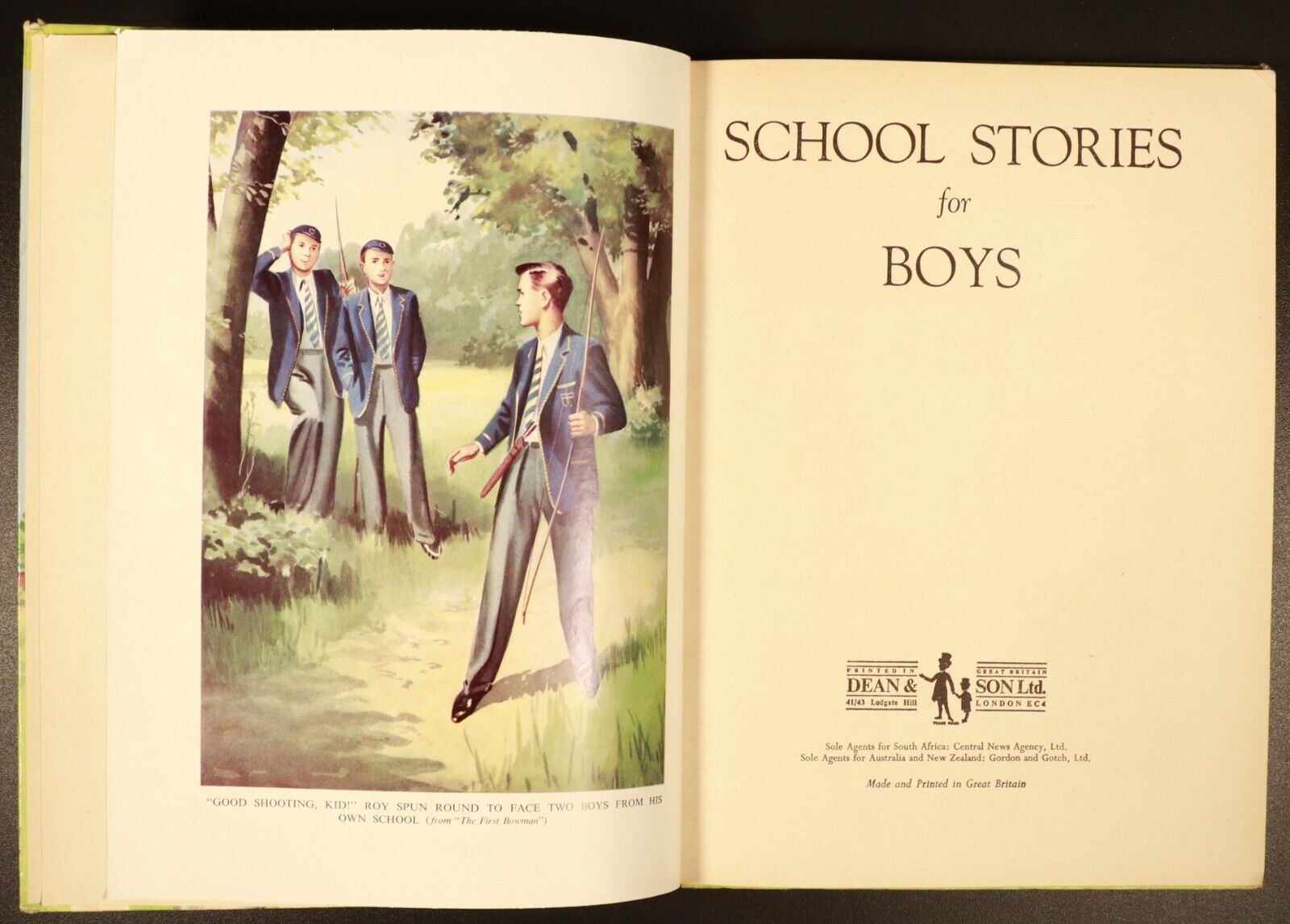 c1940 School Stories For Boys Cricket Theme Antique Childrens Book Illustrated