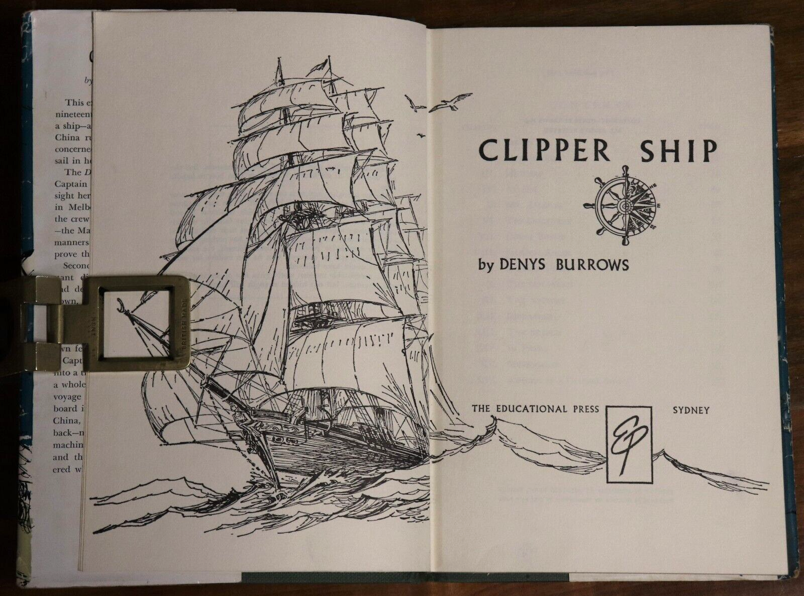 1965 Clipper Ship by Denys Burrows Australian Vintage Maritime Fiction Book - 0