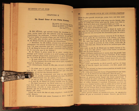 c1920 2vol Stendhal Le Rouge Et Le Noir Antique French Fiction Book Set