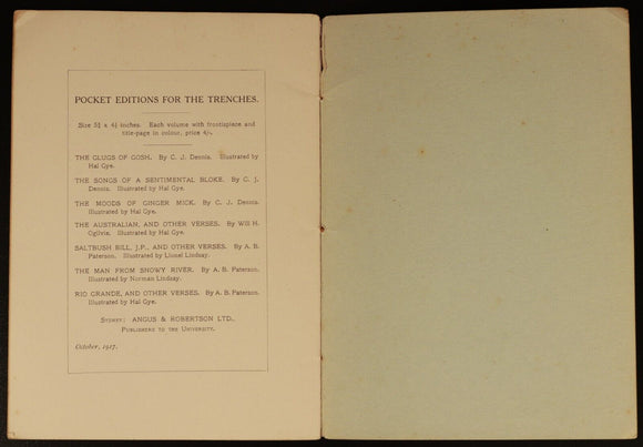 1917 Doreen by CJ Dennis 1st Edition Australian Fiction Literature Book WW1