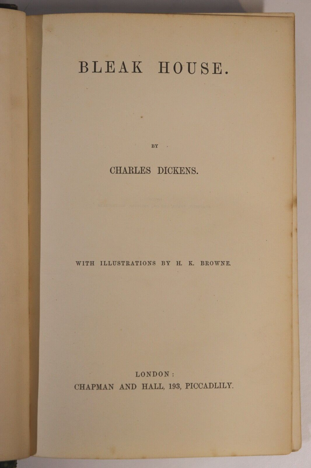 c1853 Bleak House by Charles Dickens Antiquarian British Fiction Book Early