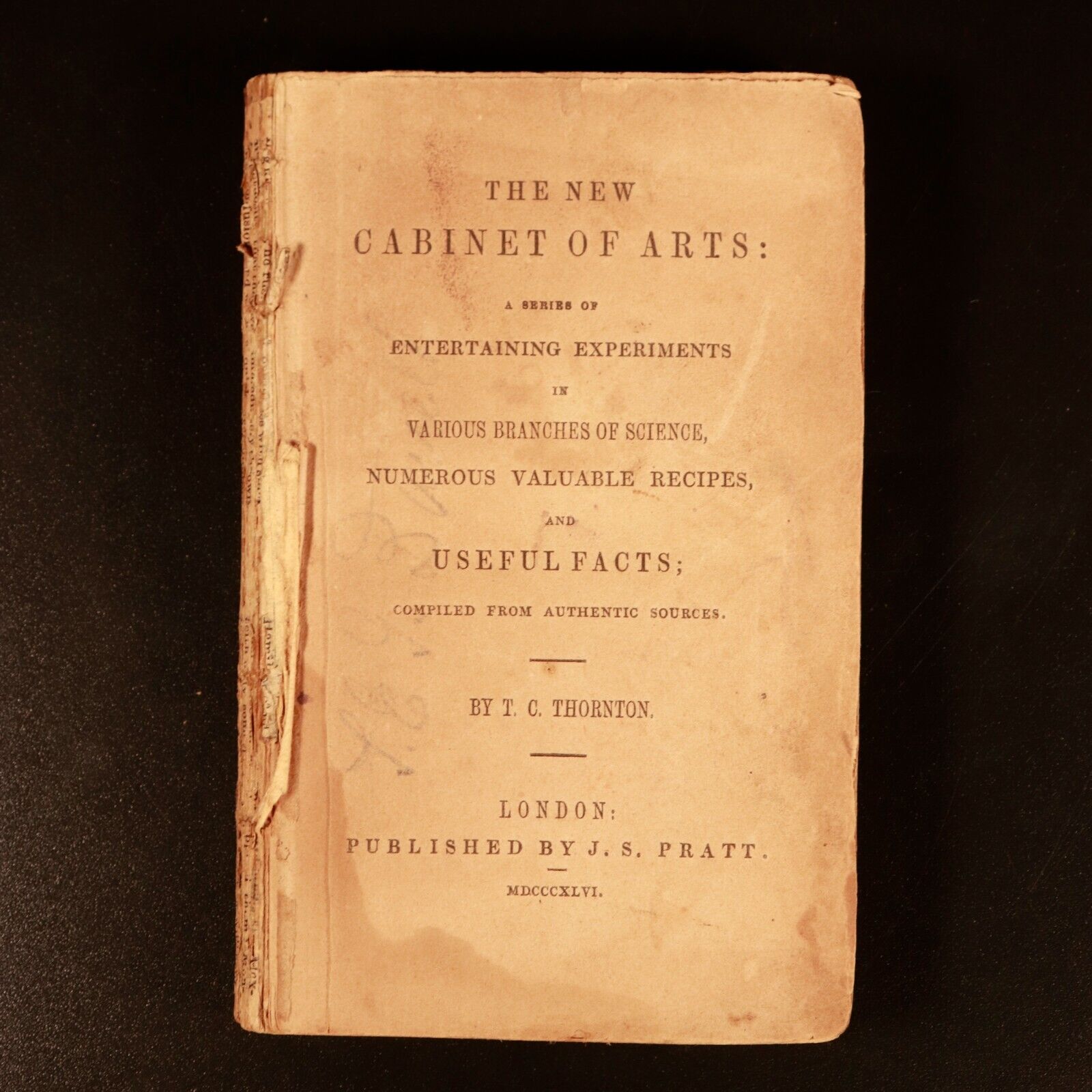 1846 The New Cabinet Of Arts by TC Thornton Antiquarian Reference Book No Covers