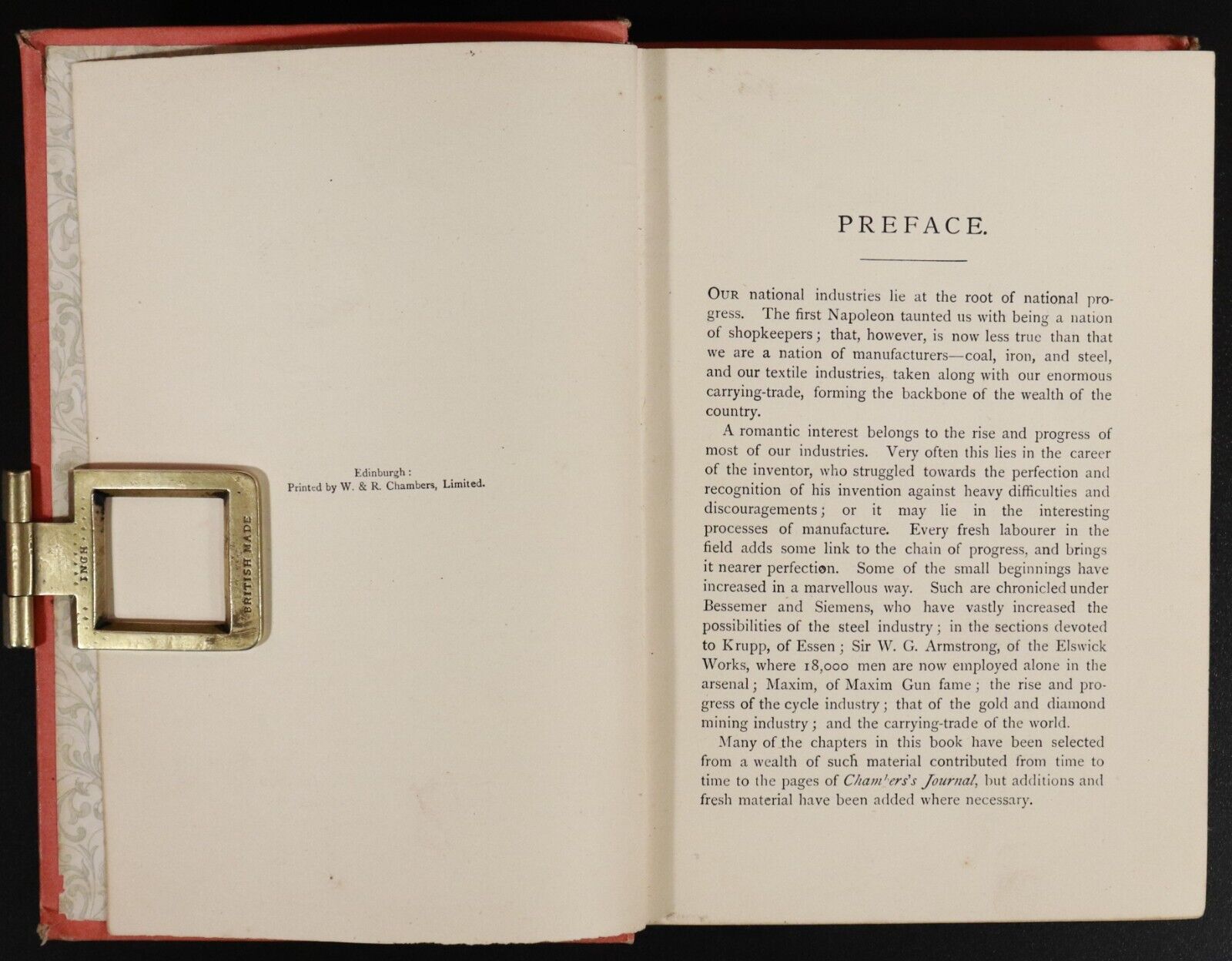 c1895 The Romance Of Industry & Invention Antique Industrial History Book