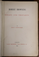 1890 Robert Browning: Essays & Thoughts Antique British Literature History Book-2