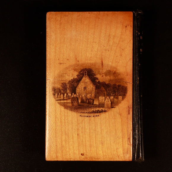 Songs Of Robert Burns Miniature Book Wooden Covers c1885 Antique Poetry Book