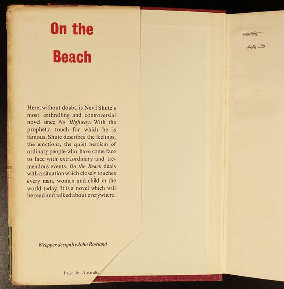 1957 On The Beach by Nevil Shute Vintage British Fiction Book 1st Aust. Edition
