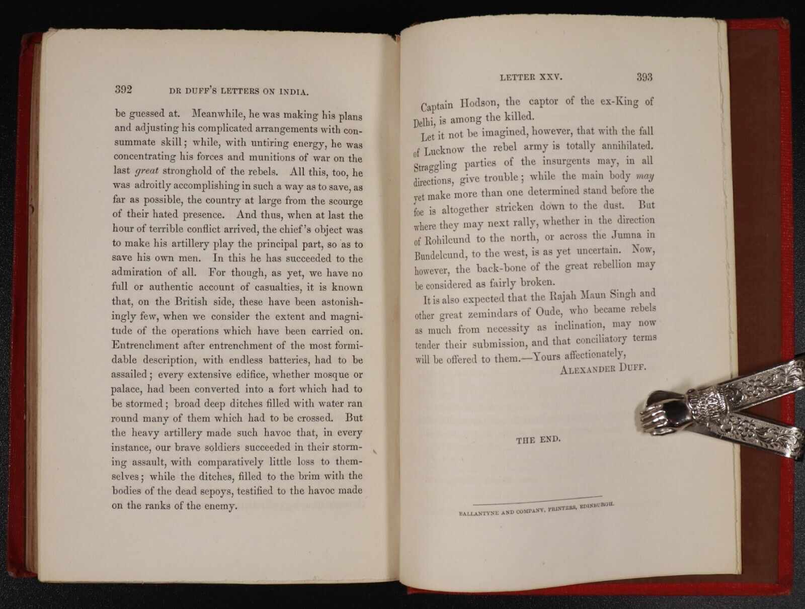 1858 The Indian Rebellion; Causes & Results by A. Duff Antiquarian History Book