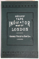 c1910 Philip's Tape Indicator Map Of London Antique British Map w/Tape Book-1
