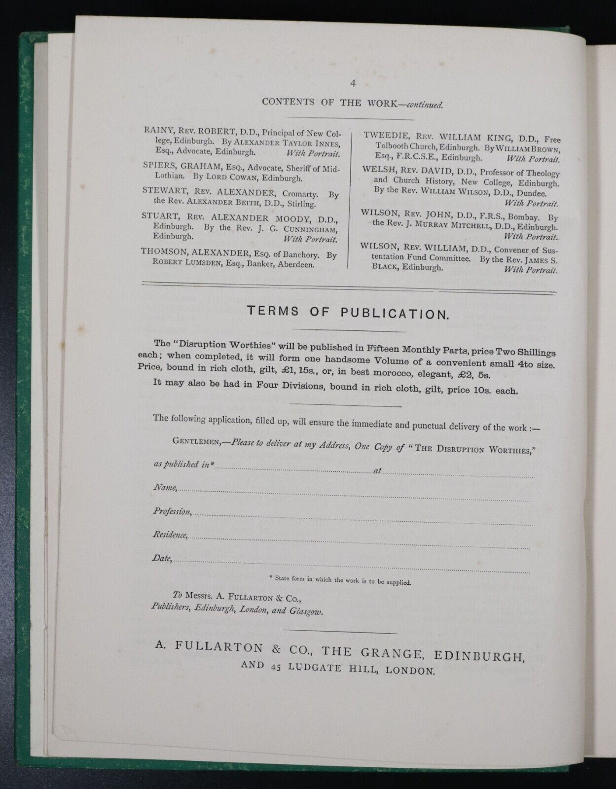 c1893 2vol Disruption Worthies Memorial Of 1843 Antique Scottish History Books