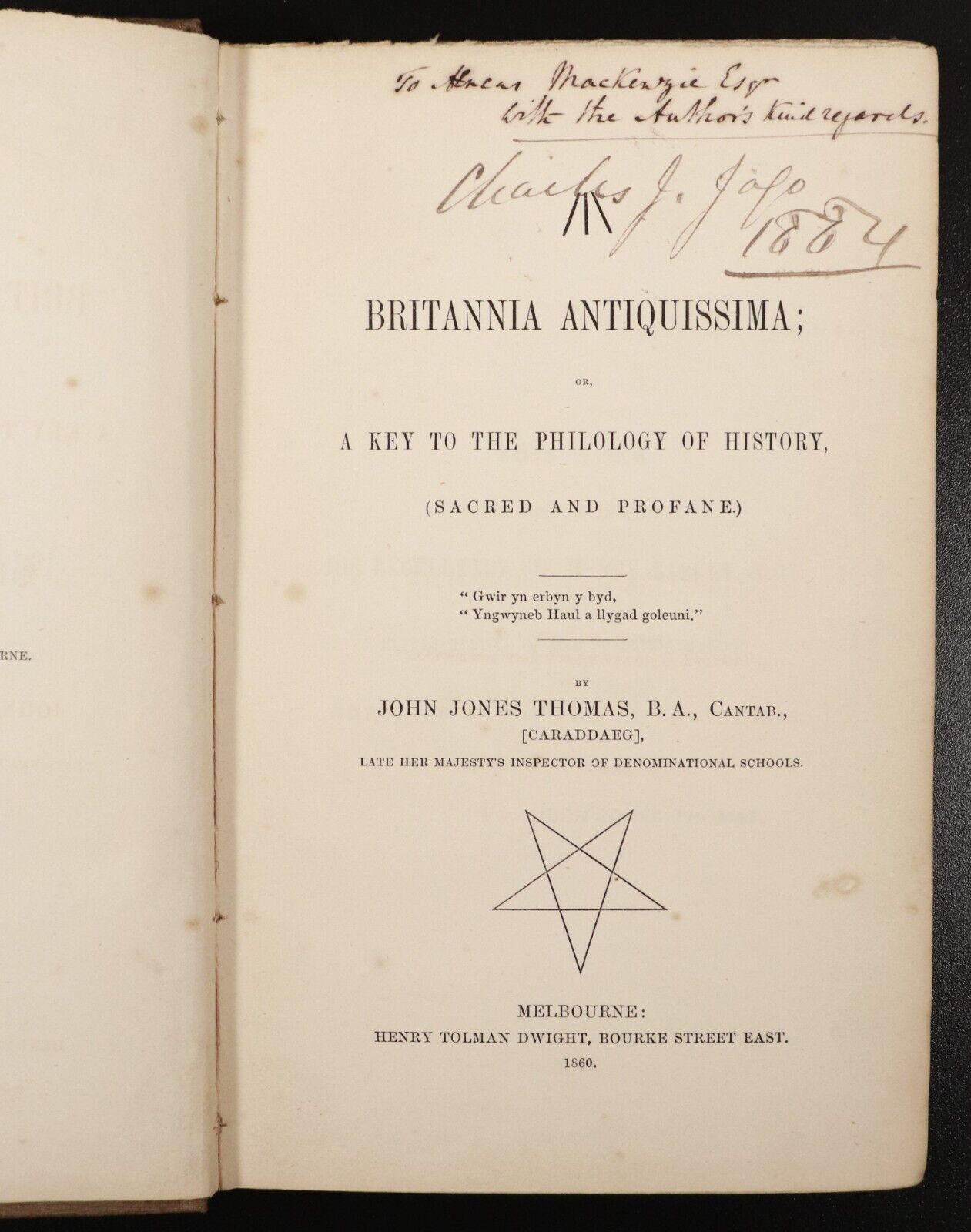 1860 Britannia Antiquissima Antiquarian History Book Druids Cimmerian Philology