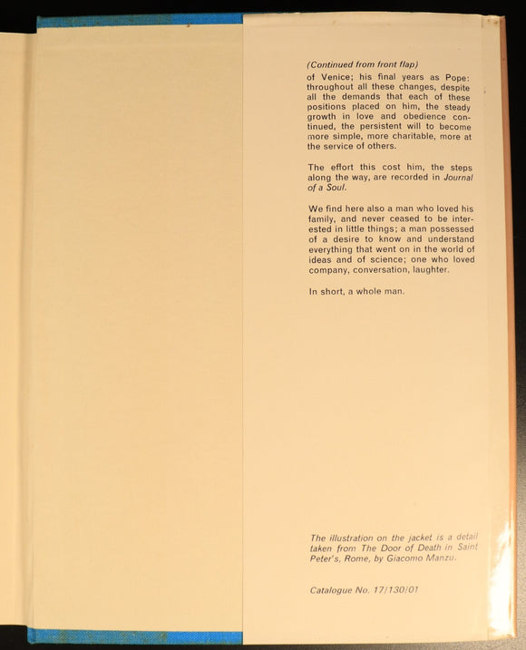 Pope John XXIII Journal Of A Soul 1965 Antique Religious Book D. White Translate