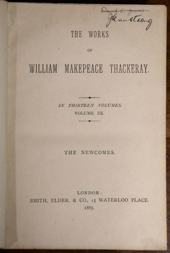 1885 The Newcomes by William Makepeace Thackeray Antique Fiction Book