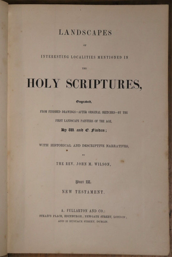 1852 Landscape Illustrations Of The Bible Antiquarian Book Syria Egypt J. Wilson