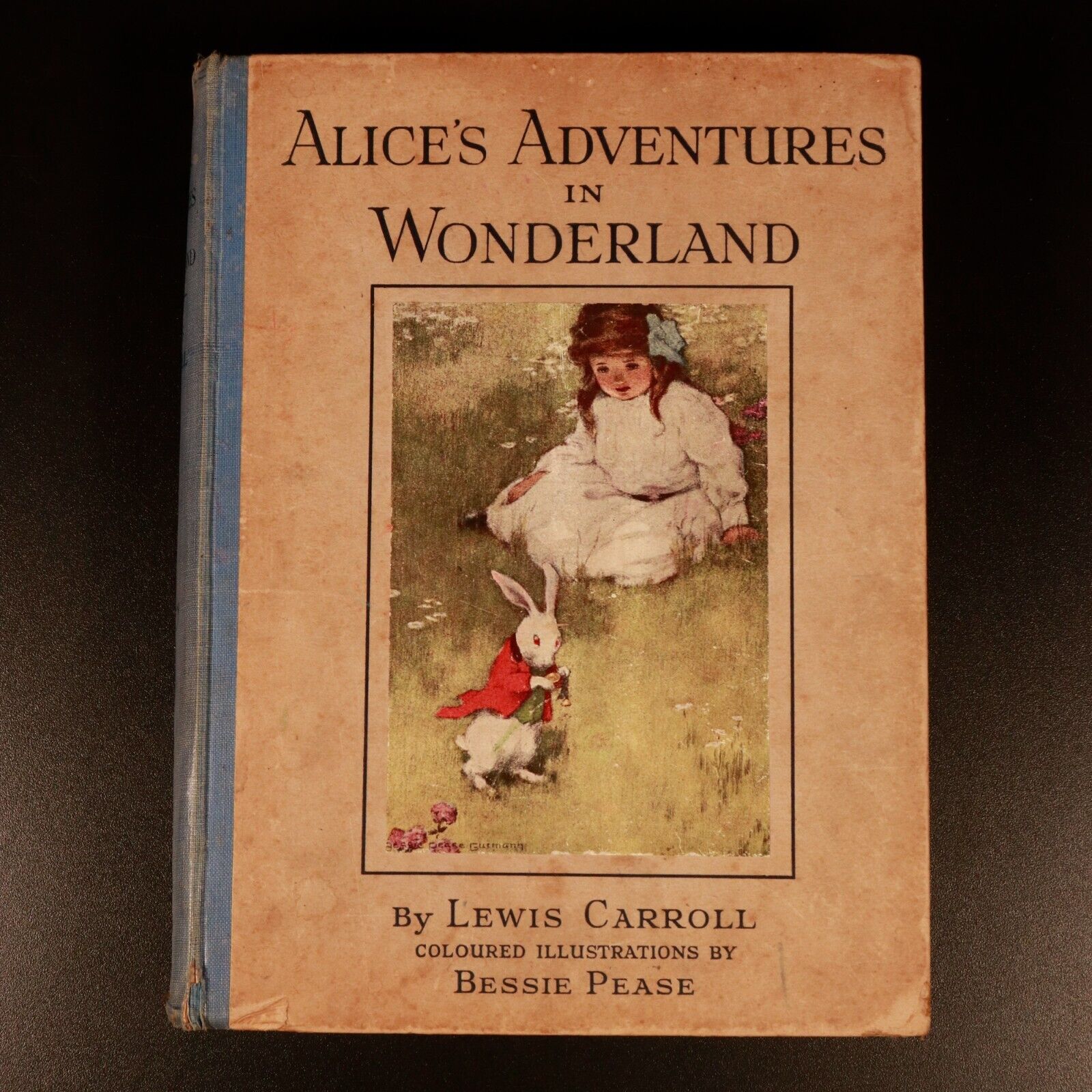 c1930 Alice's Adventures In Wonderland Antique Children's Book Bessie Pease Ed.