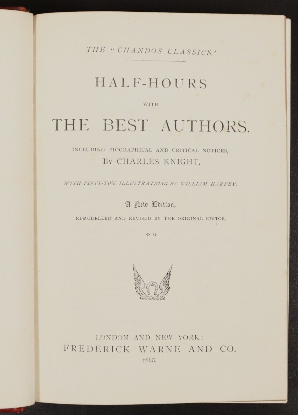 1888 2vol Half Hours With The Best Authors by C. Knight Antique Book Set