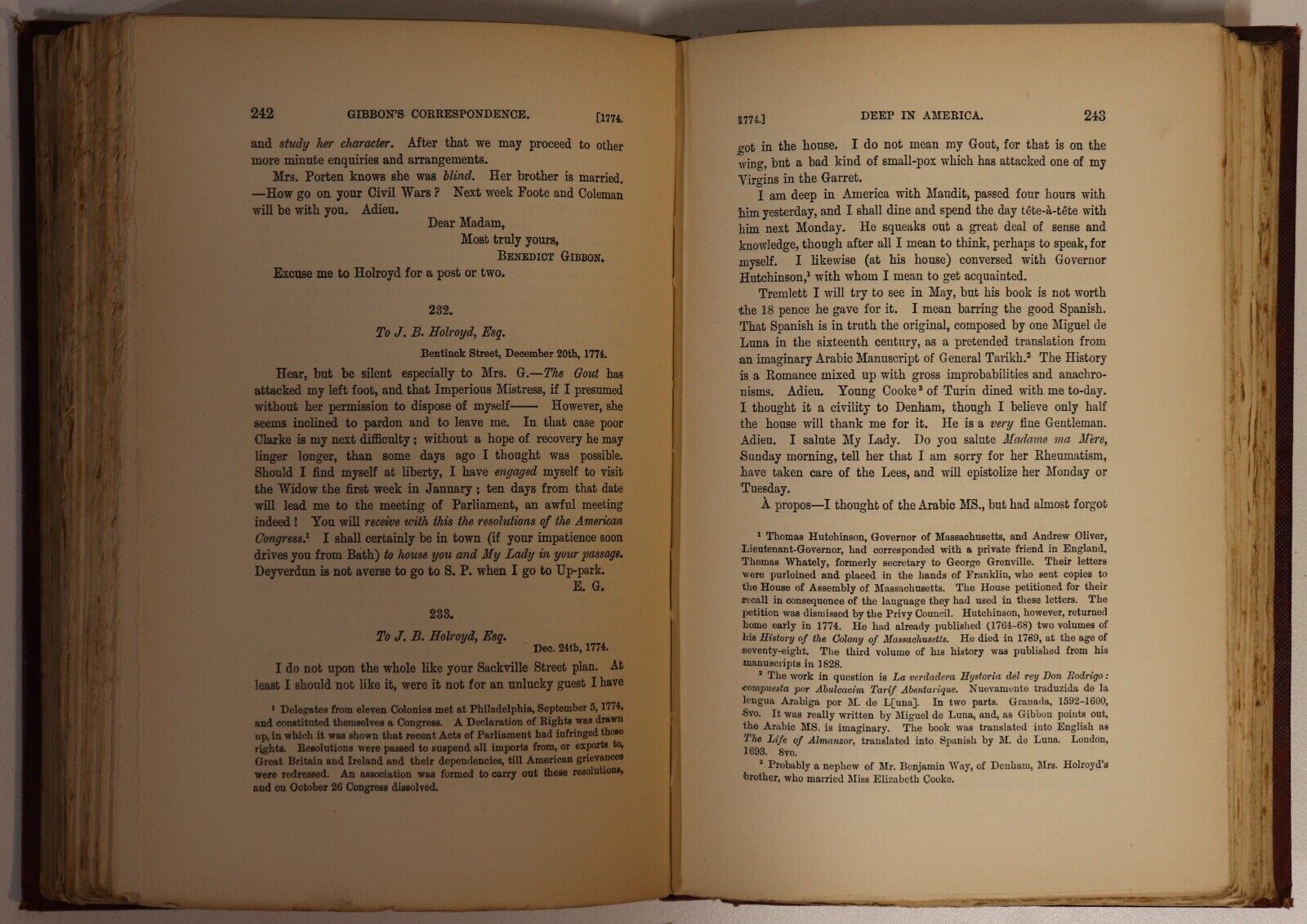 1897 2vol Private Letters Of Edward Gibbon Antique British Biography Book