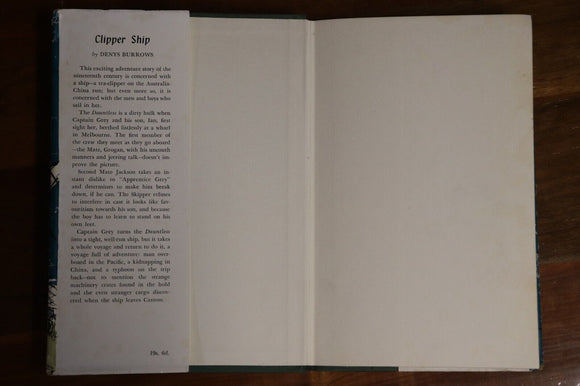 1965 Clipper Ship by Denys Burrows Australian Vintage Maritime Fiction Book