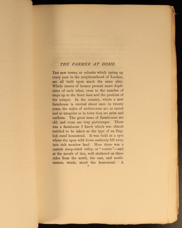 1892 Toilers Of The Field by Richard Jefferies Antique History Book Ltd Edition