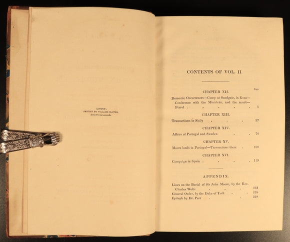 1834 Life Of Sir John Moore Antiquarian British Military History Book Vol 2.