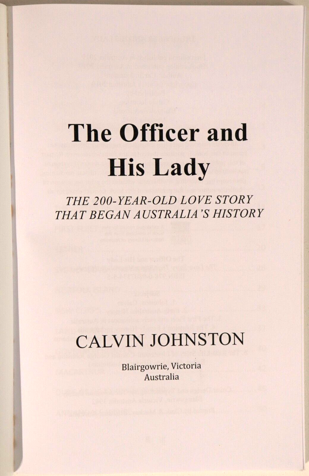 2019 The Officer & His Lady by C. Johnston Australian Colonial History Book