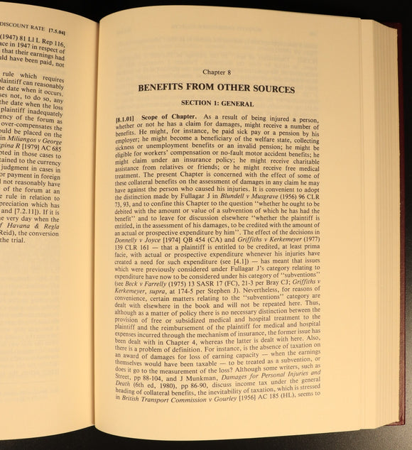 Assessment Of Damages Personal Injury by Harold Luntz 1983 Legal Reference Book