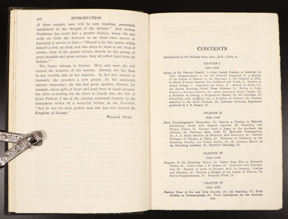 c1930 The Life Of Pasteur by R. Vallery-Radot Antique Science Medicine Book