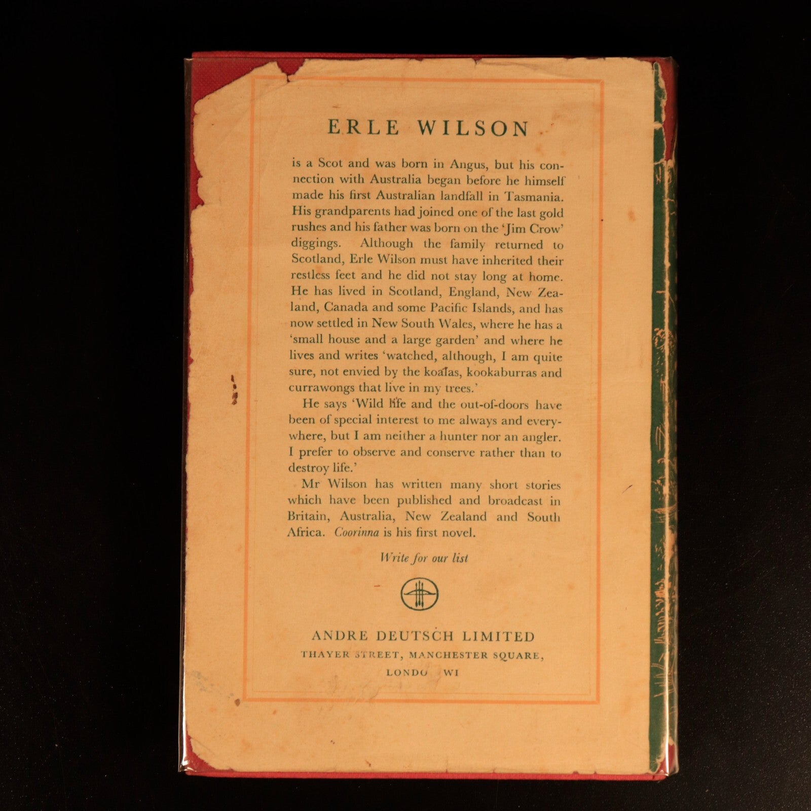 1953 Coorinna by Erle Wilson Vintage Australian Fiction Book Tasmanian Uplands