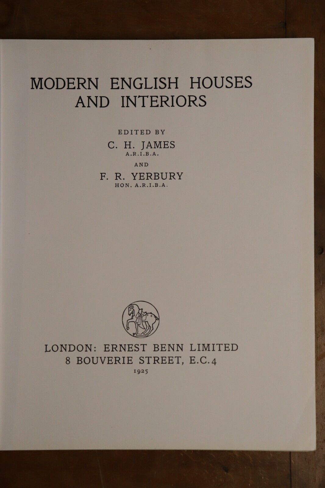 1925 Modern English Houses & Interiors by CH James Antique Architecture Book - 0