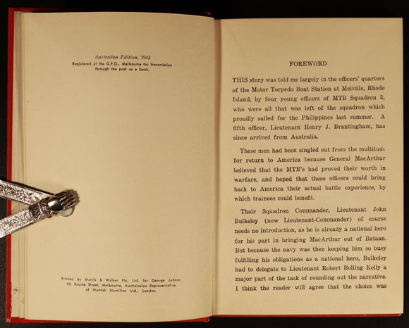 1943 They Were Expendable by W.L. White WW2 American Military History Book