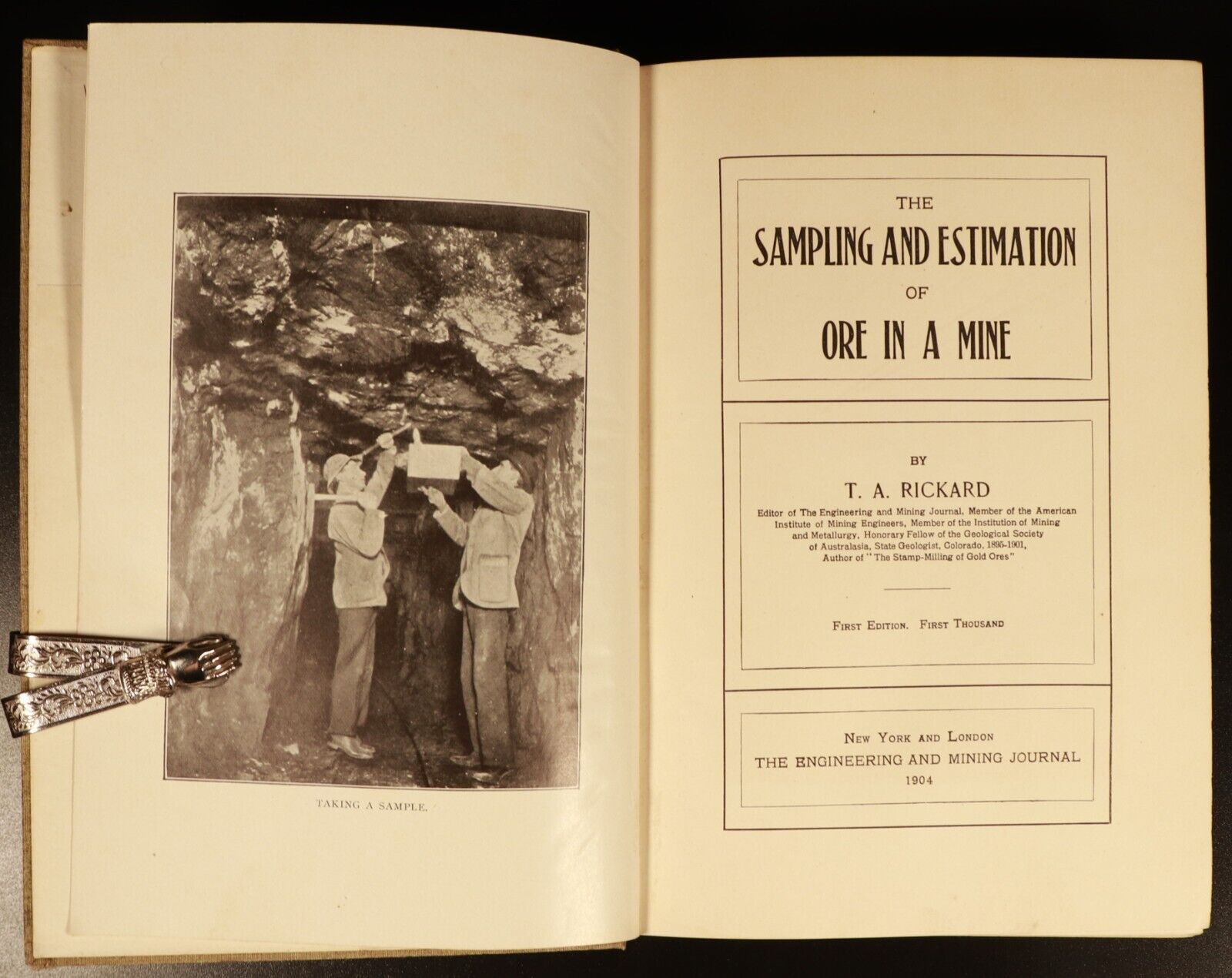 1904 Sampling Of Ore In A Mine TA Rickard Antique American Mining Reference Book