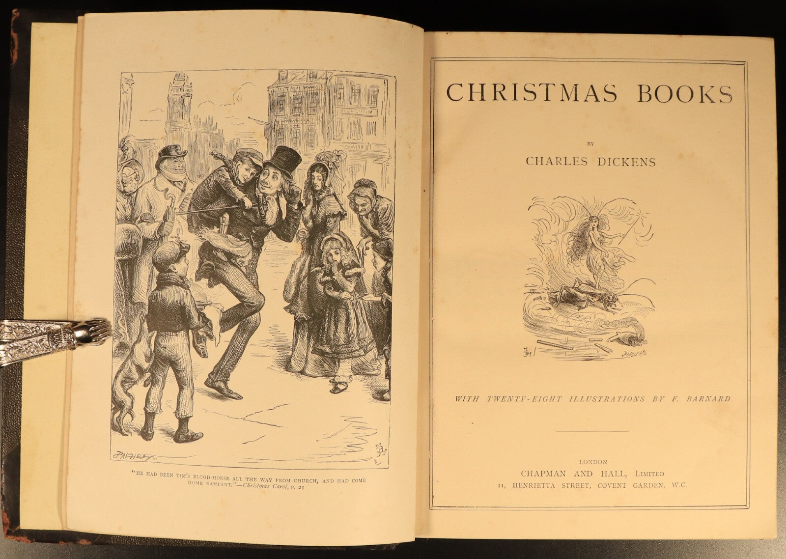 c1880 Charles Dickens Works 22vol Antique Fiction Book Set Bleak House Christmas
