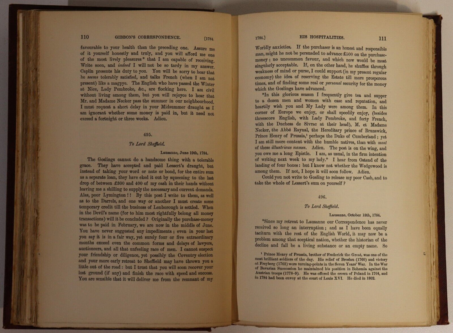1897 2vol Private Letters Of Edward Gibbon Antique British Biography Book