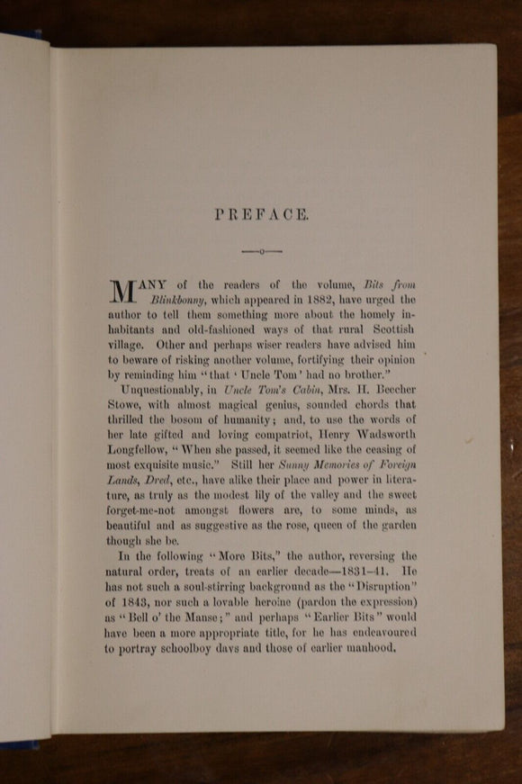 1887 More Bits From Blinkbonny by J. Strathesk Antique Scottish Fiction Book