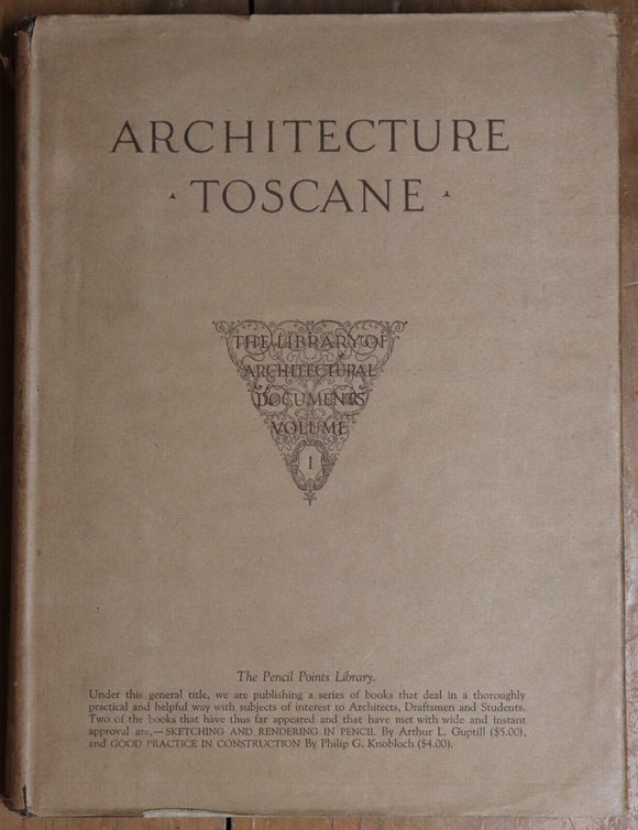 1923 Architecture Toscane Pencil Points Press Antique Architect Reference Book