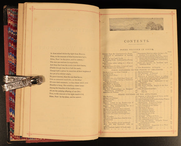 c1885 The Poetical Works Of William Wordsworth Antique Illustrated Poetry Book