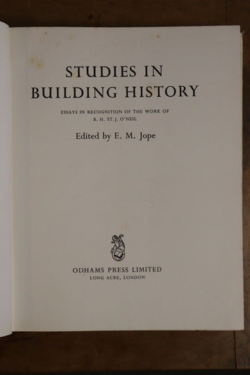 1961 Studies In Building History by E.M. Jope Architecture Reference Book - 0